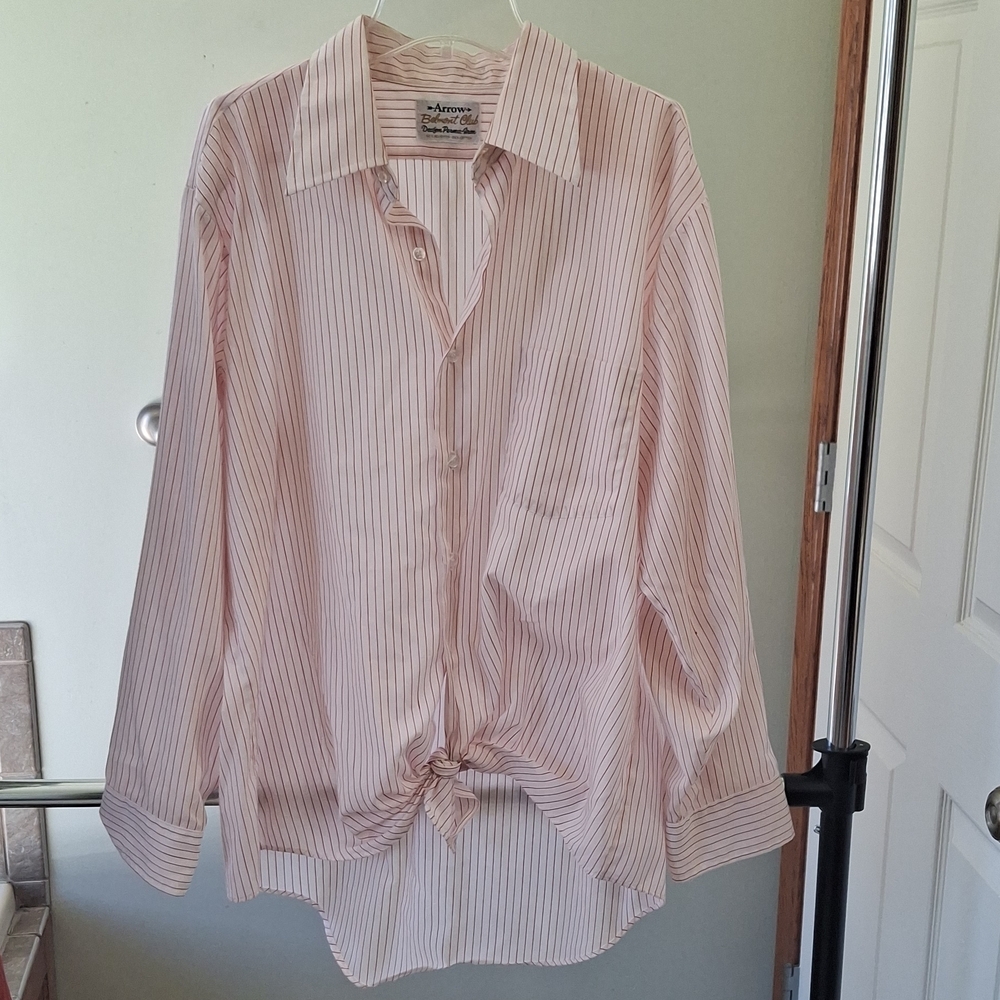 Arrow White Shirt with Red Pinstripes